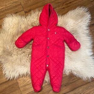 Polo Ralph Lauren 3mo. Fleece Lined Quilted Snow Bunting Suit